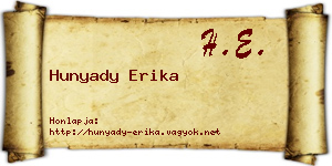 Hunyady Erika névjegykártya